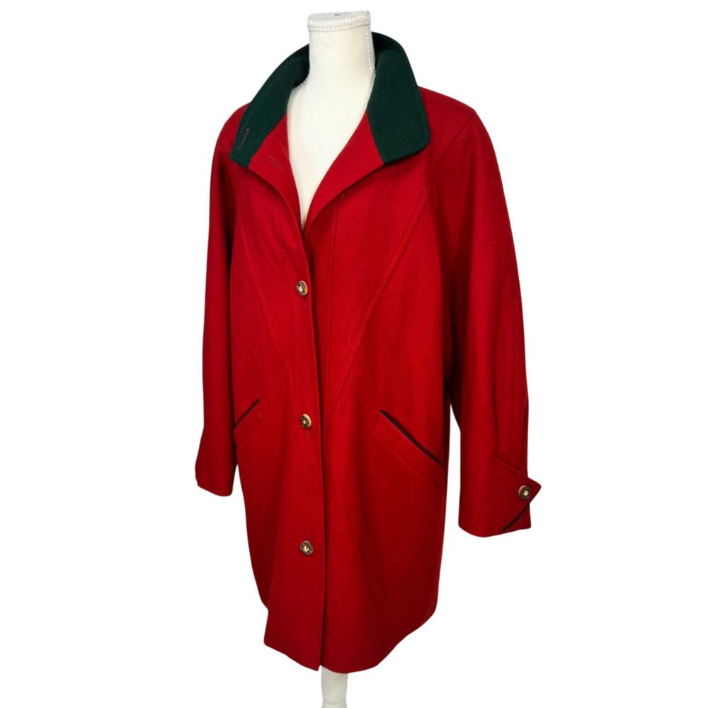 Original VTG Keil Loden München Red Virgin Wool Coat 38 Alpine Bavarian German - Picture 12 of 16